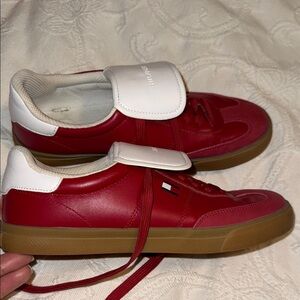 Tommy Hilfiger Red and White Men's Shoes